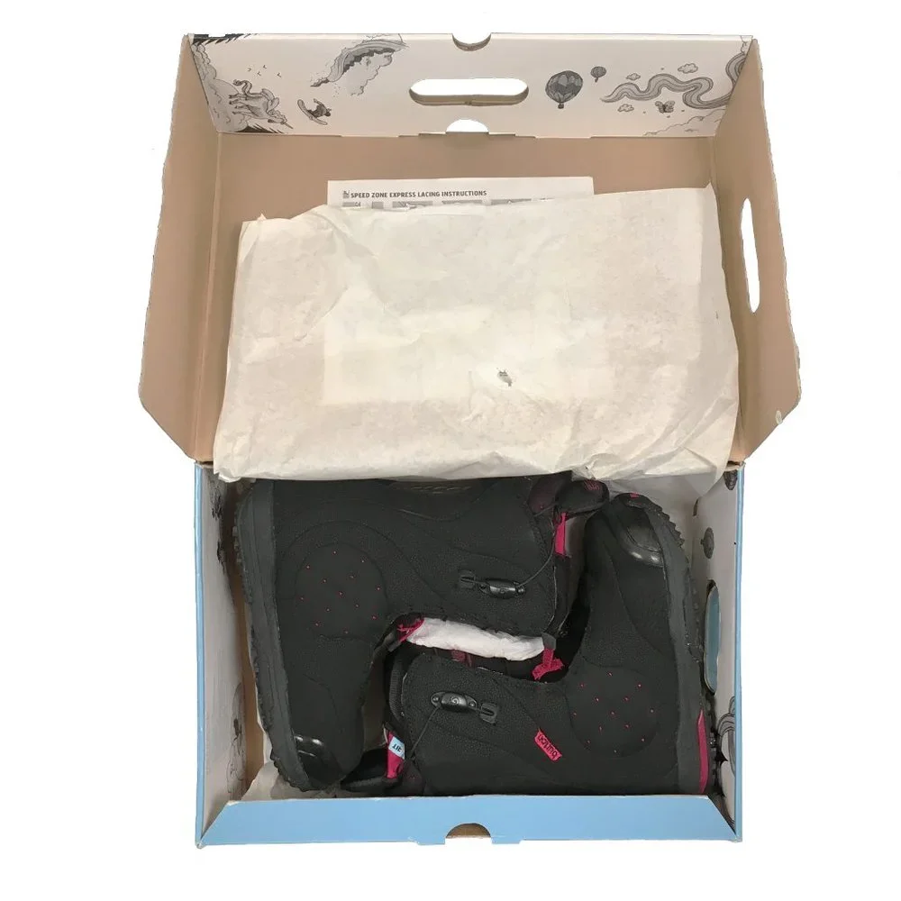 NEW! $295 Burton Q Womens Snowboard Boots!  Black & Purple  Size 5 (Euro 35)